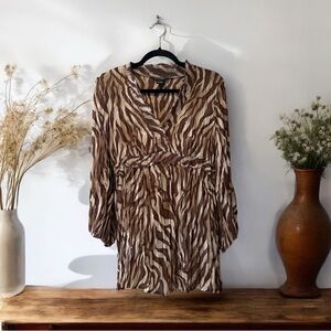 Sunny Taylor Brown Animal Print Tunic Top